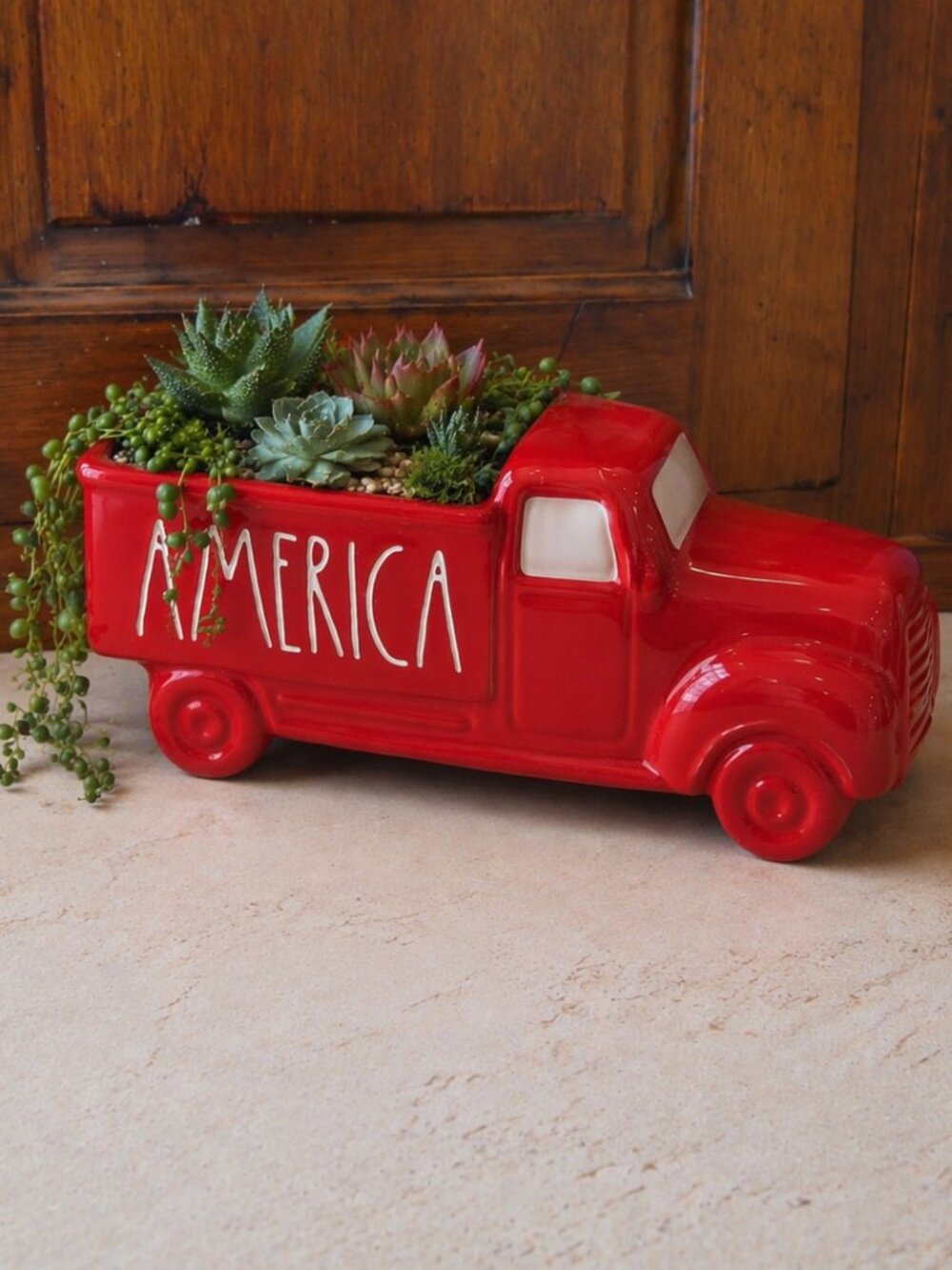 Rae Dunn Red Truck America Ceramic